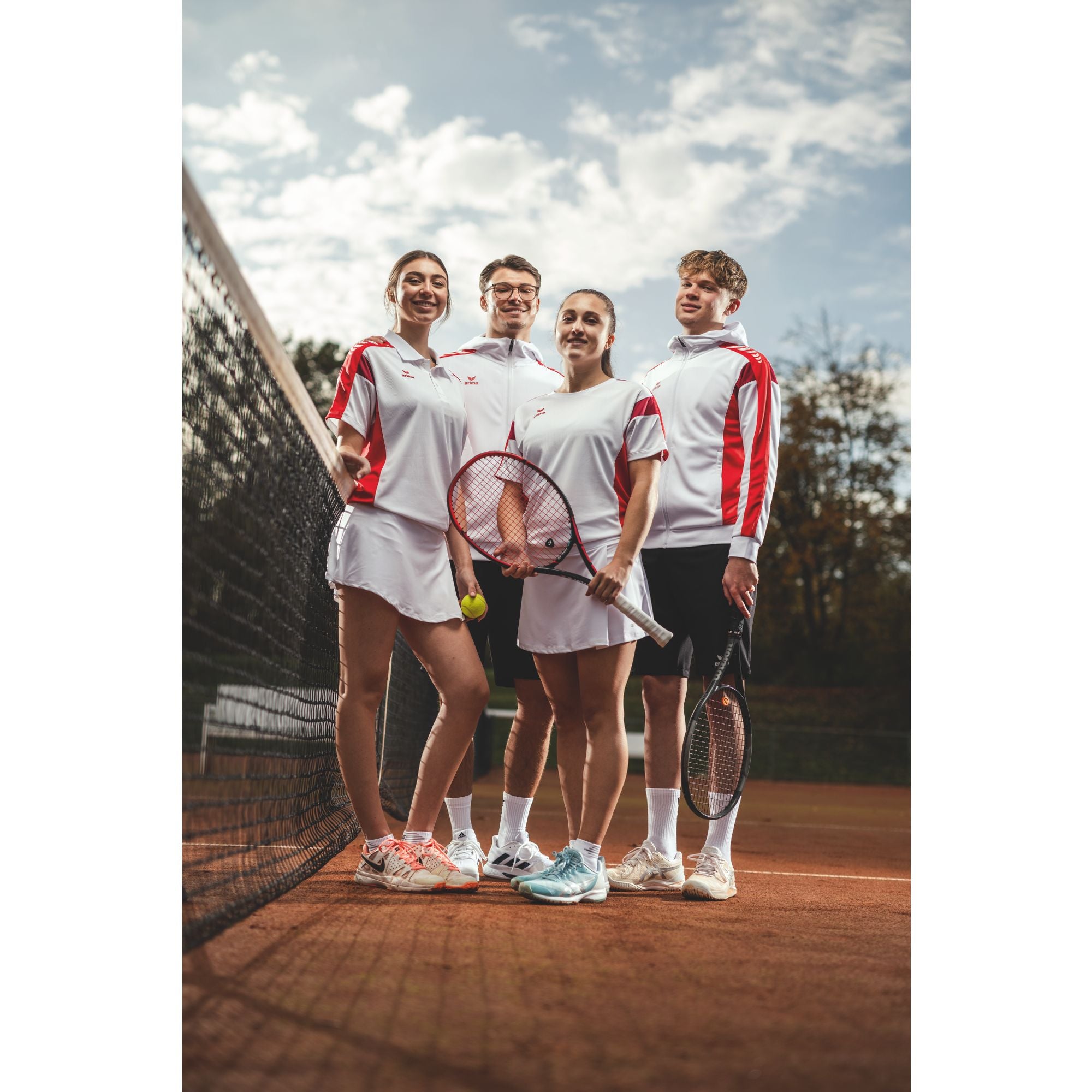 Erima Celebrate 125 Tréningová bunda s kapucňou Bielo/červená Junior