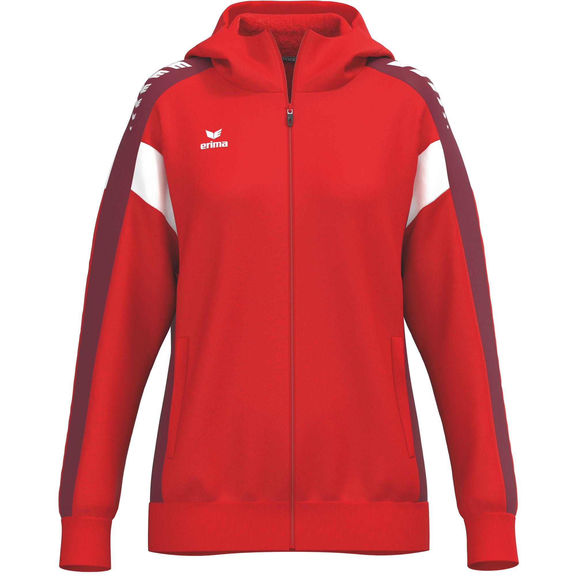 Erima Celebration 125 Trainingsjack Met Capuchon Rood/nieuw Bordeaux