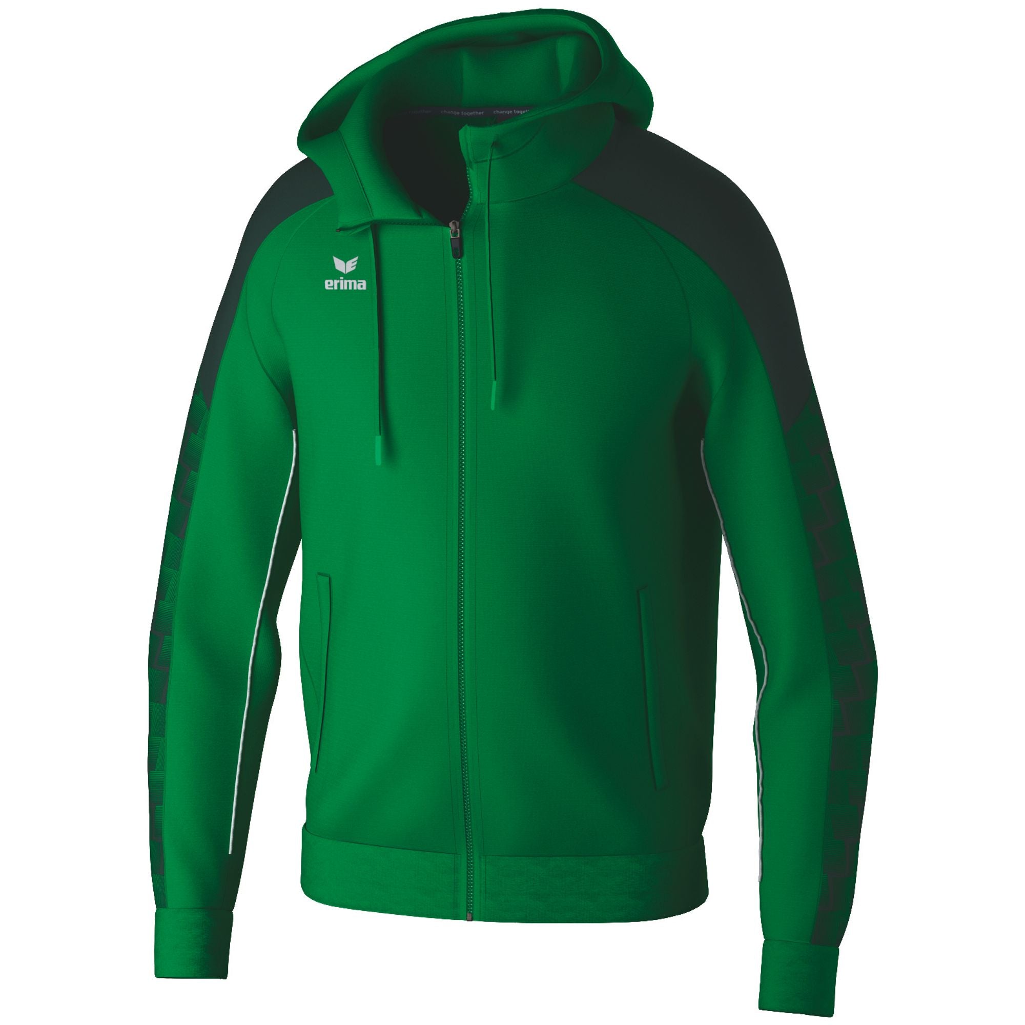 Jaqueta de treino Erima Evo Star com capuz Emerald/pine Grove Junior