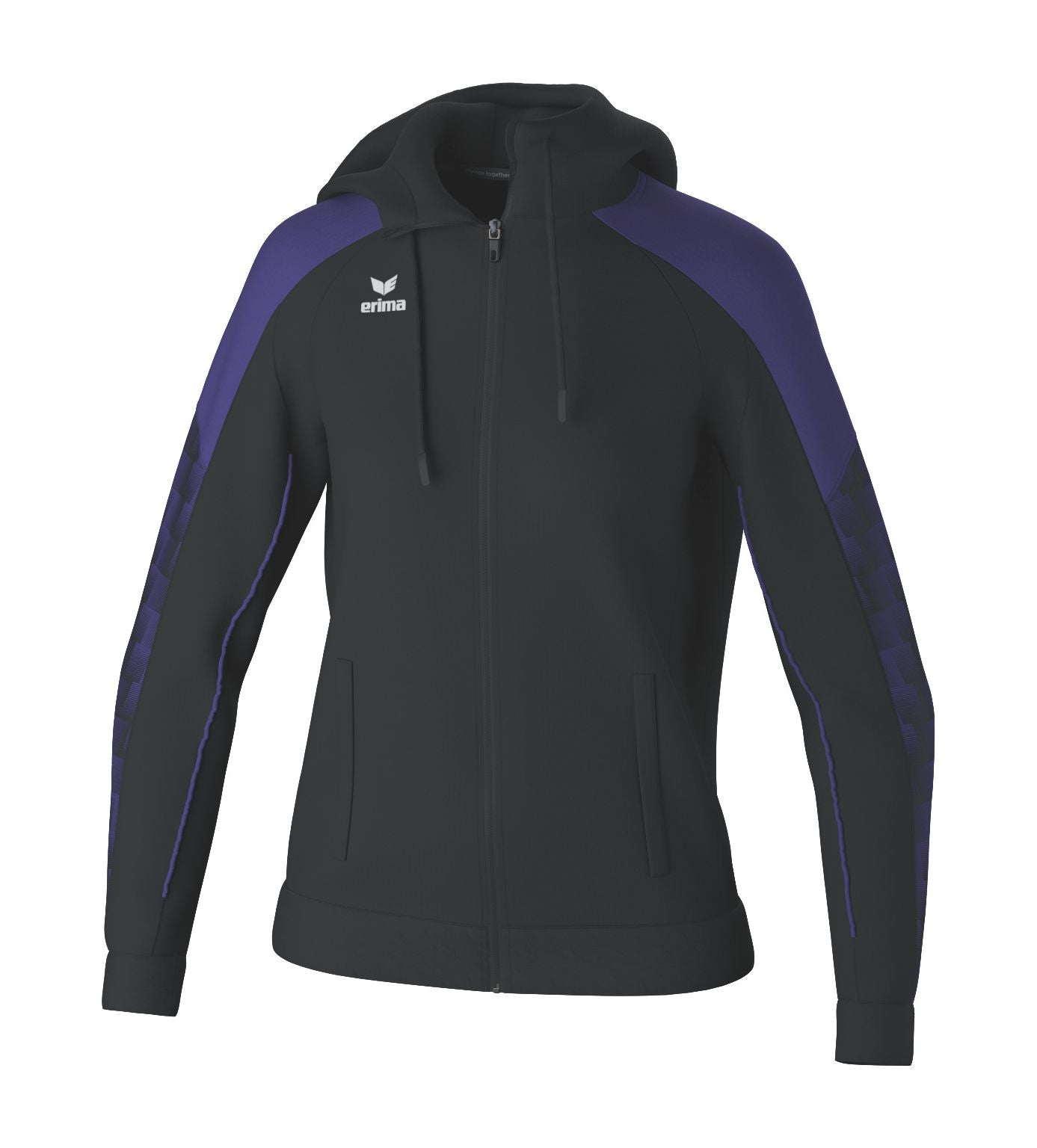 Casaco de treino Erima Evo Star com capuz preto/ultra violeta