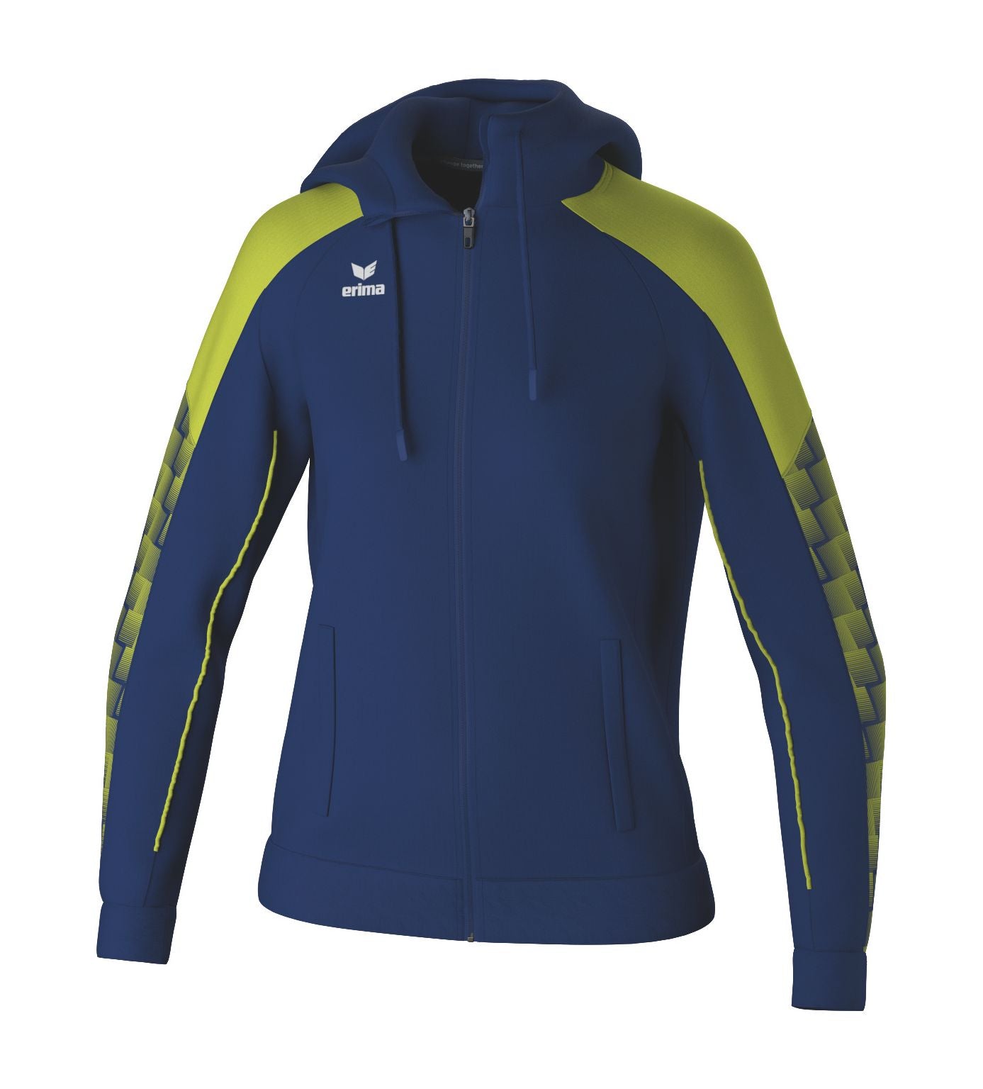 Jaqueta de treinamento Erima Evo Star com capuz New Navy/limão