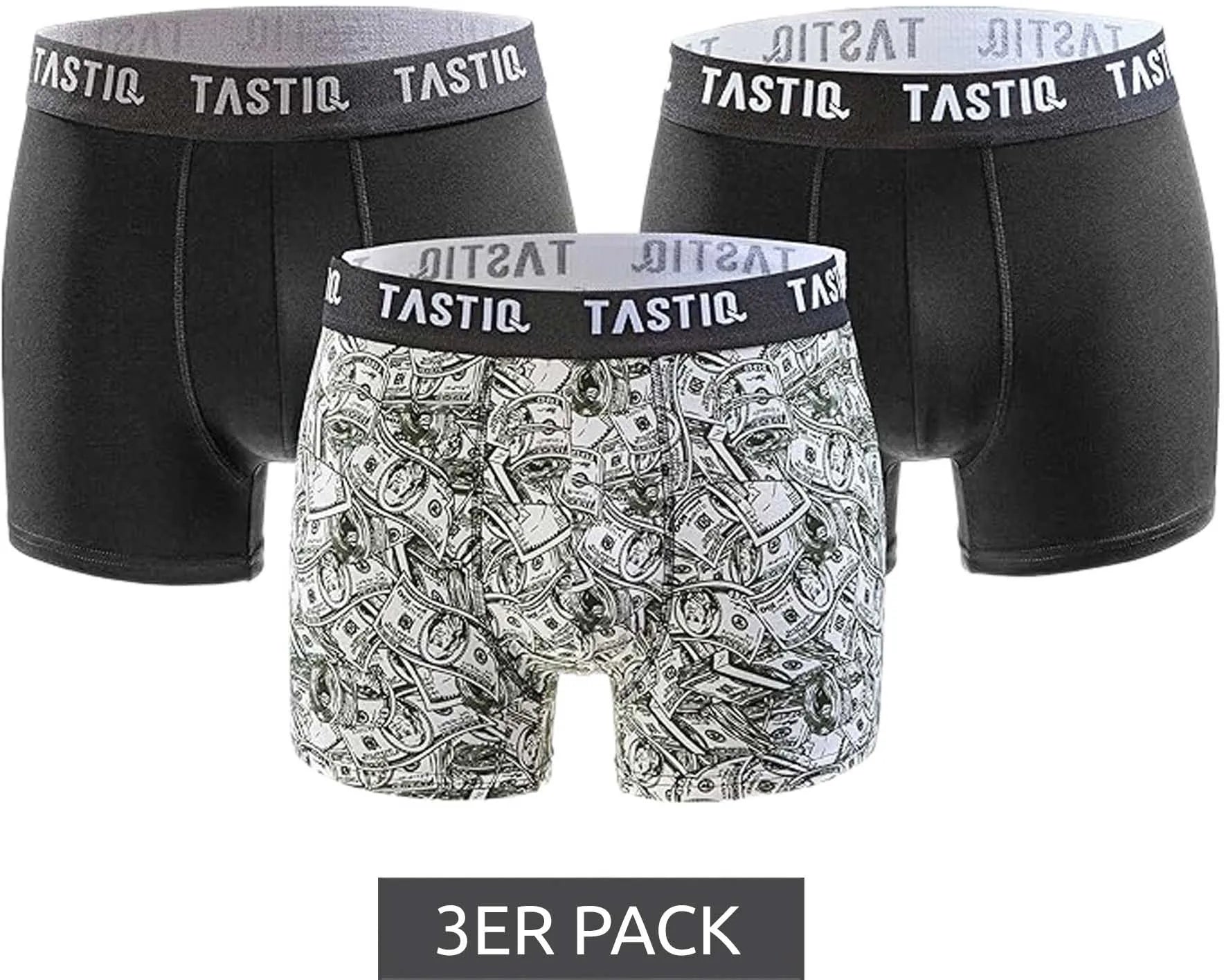 Boxerky Tastic Dollar 3-balenie Giftbox Black