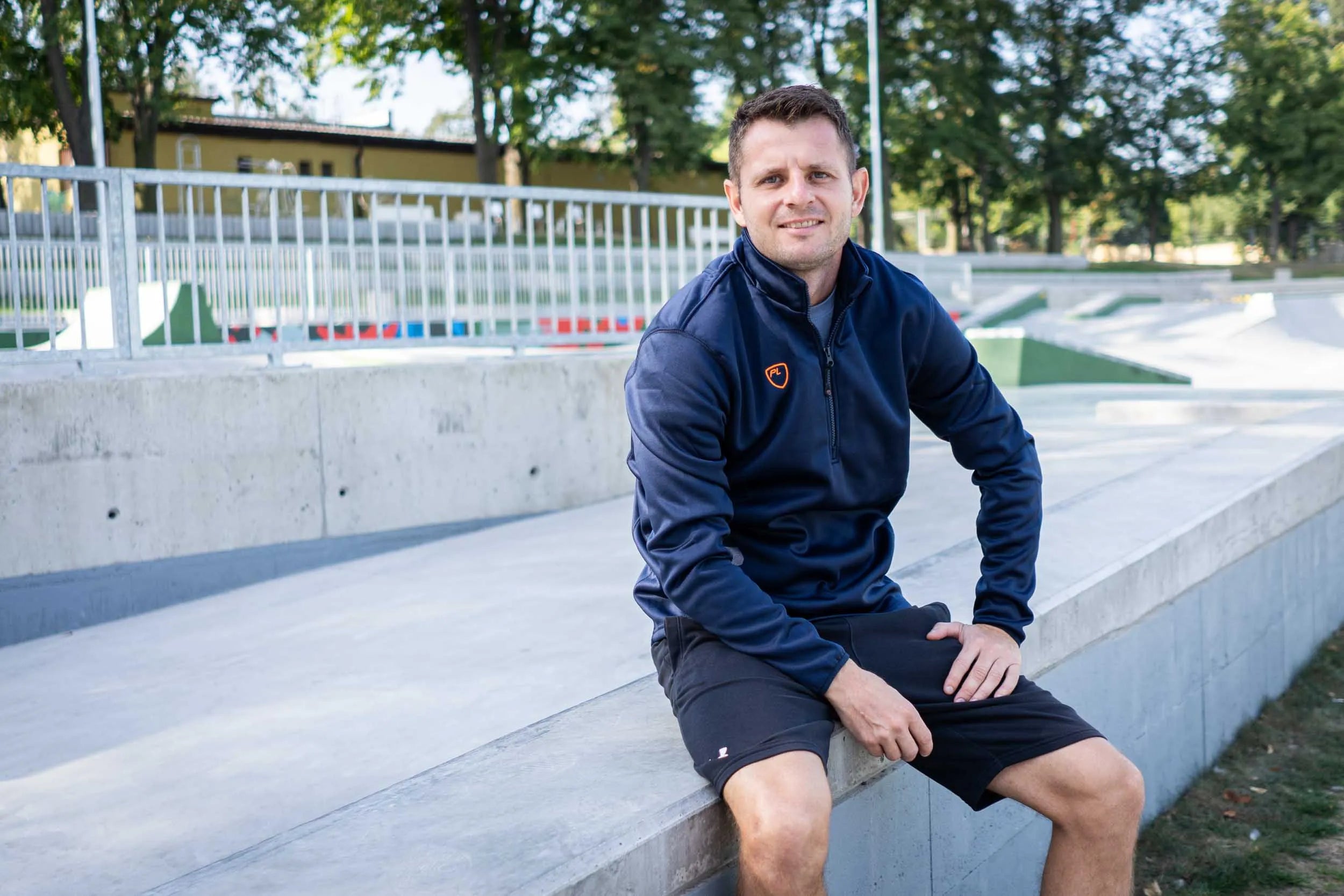 Pánská mikina playerlayer 1/4 zip střední vrstva tmavě modrá l