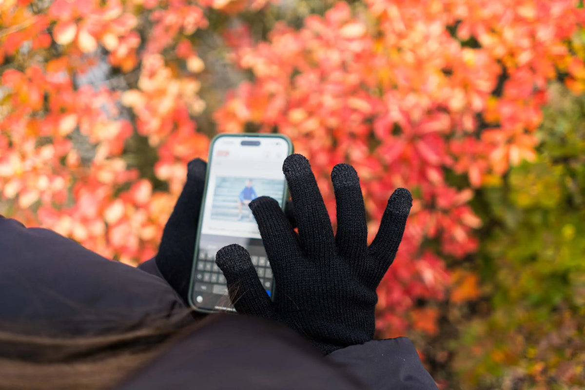 Guanti per schermo unisex caldi Guanti per smartphone Neri