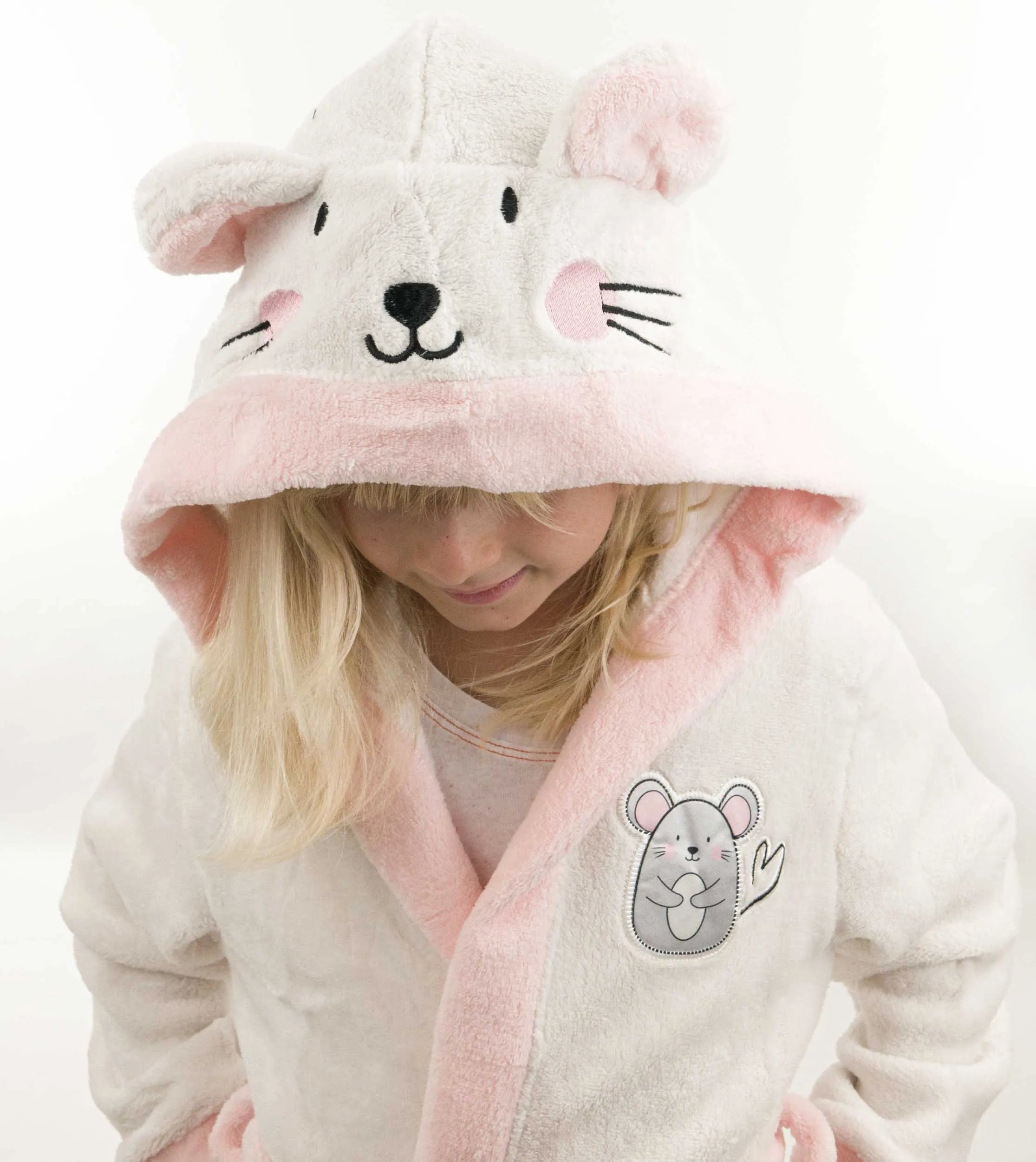 Kinderbadjassen Muis Grijs