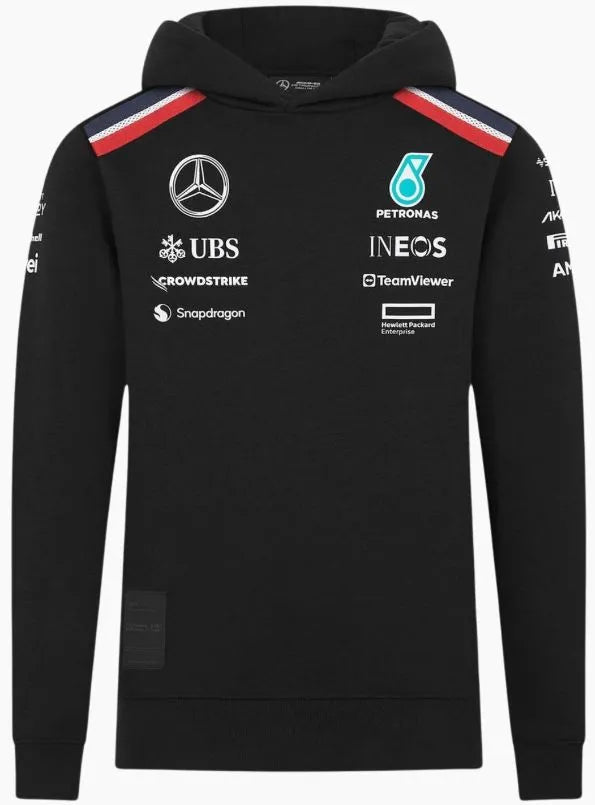 Sudadera infantil mercedes junior mapf1 rp con capucha negra 128