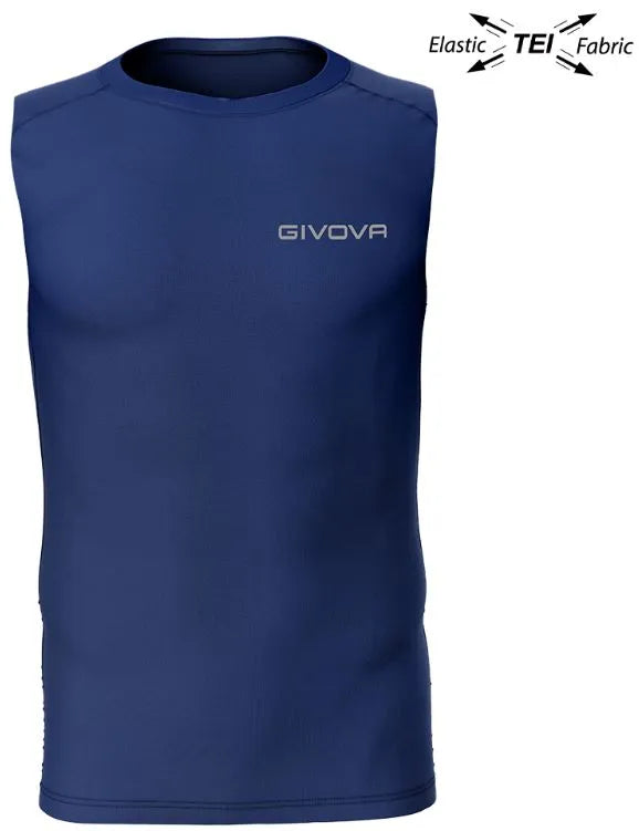 Elastische tanktop givova technival corpus 1 blauw marine m