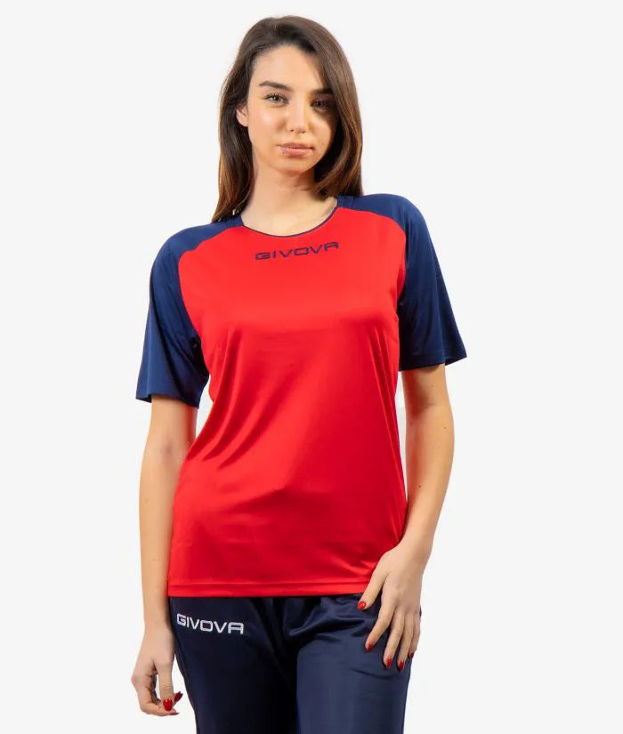 Tricou sport Givova Capo Roșu-bleumarin