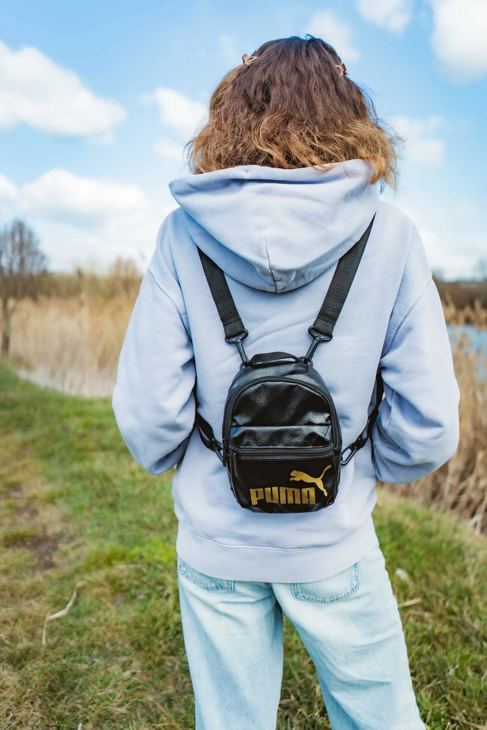 Dámský Mini batoh Puma Core Up Minime Backpack Černo-zlatá Černá