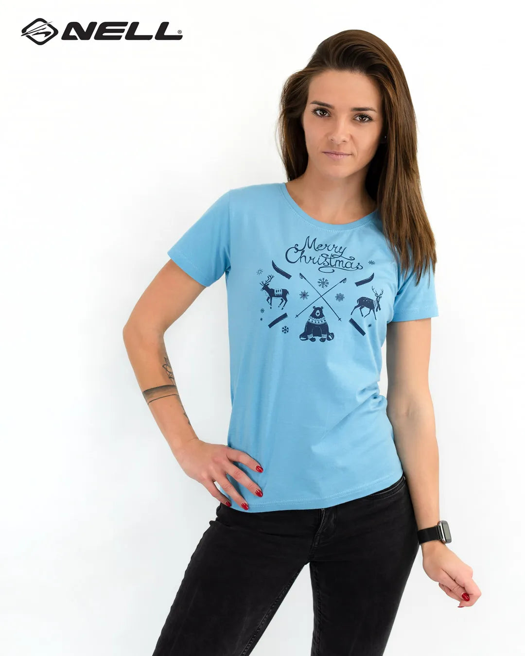 Women's T-shirt Jm Christmas Blue
