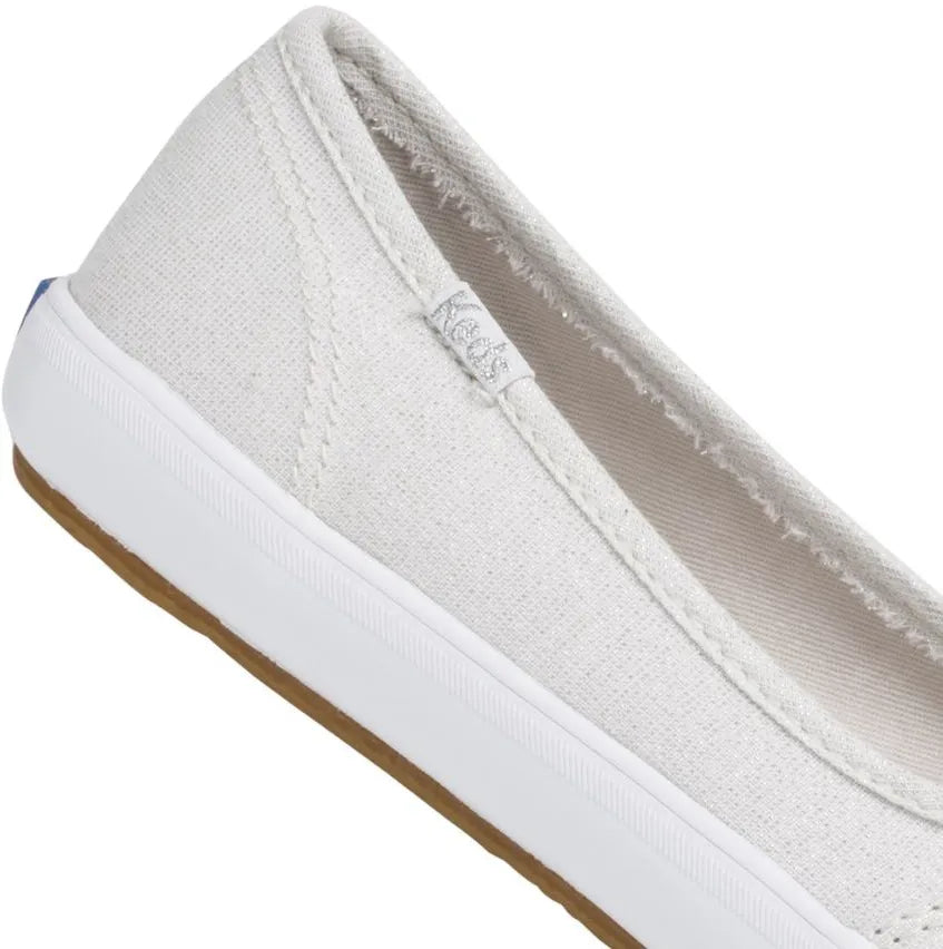 Keds Teacup Bróga Airgid Stripe Lurex
