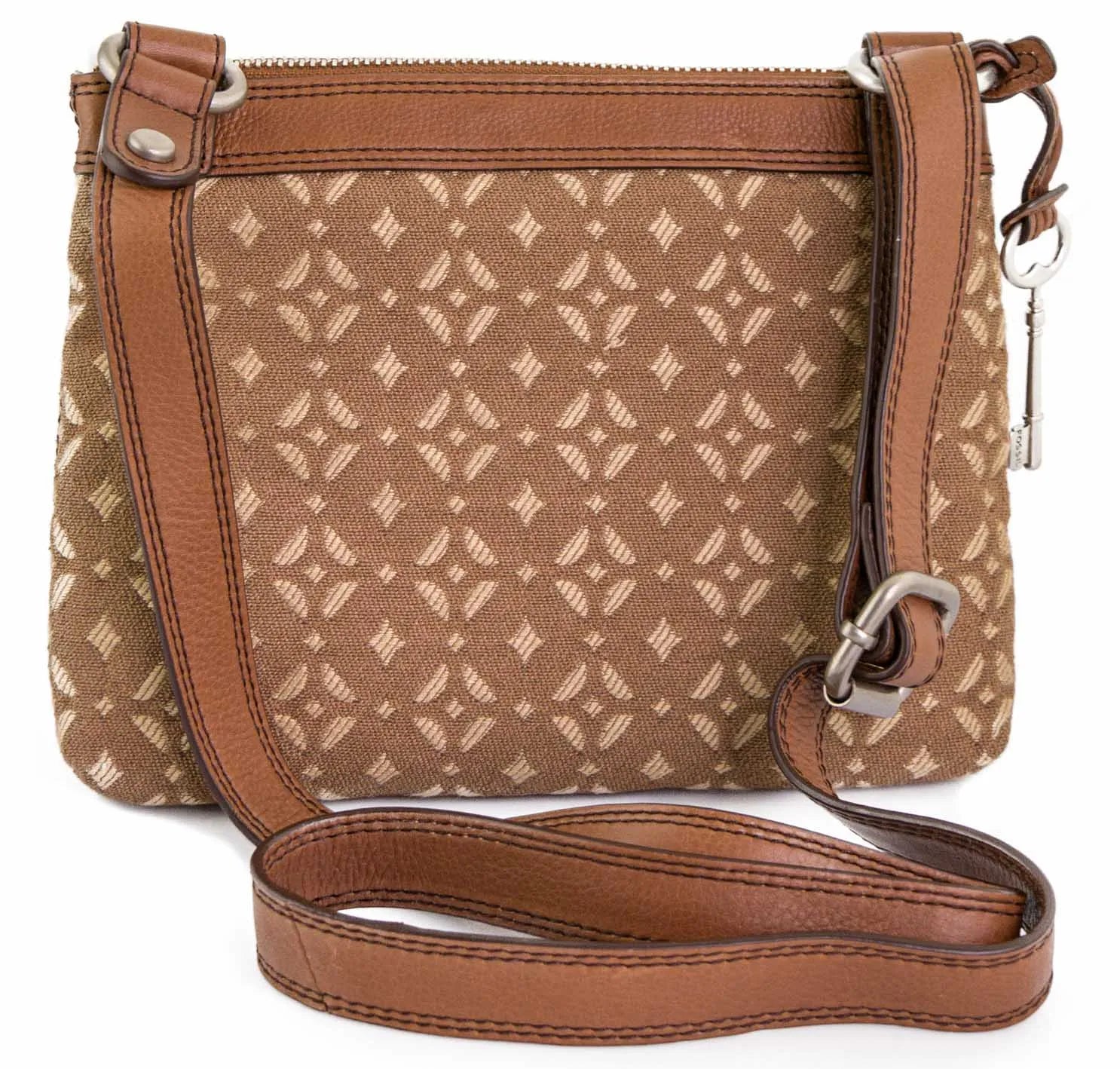 Damhandväska fossil wmns axelväska marlow signatur topp dragkedja brun