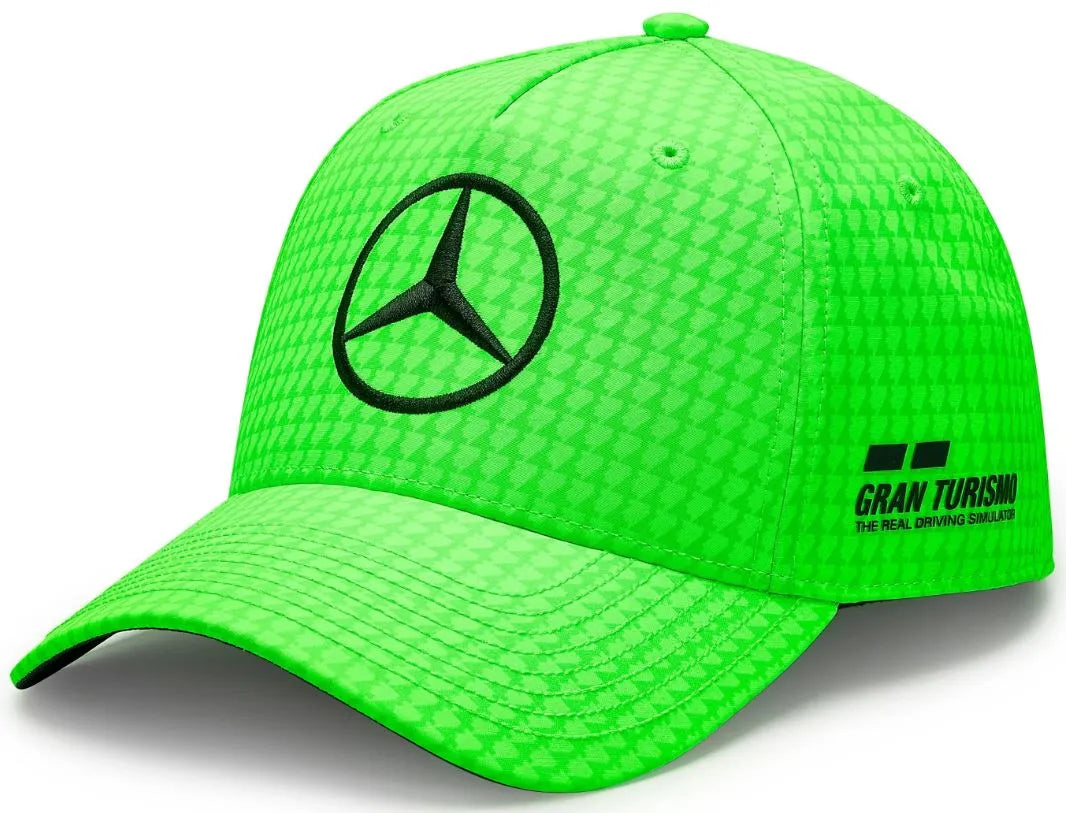 Mercedes Unisex Map F1 Lh Col Driver Bb Cap Neon Green