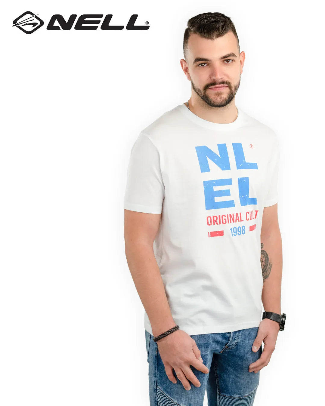Herren-T-Shirt Nell Abel Weiß Weiß