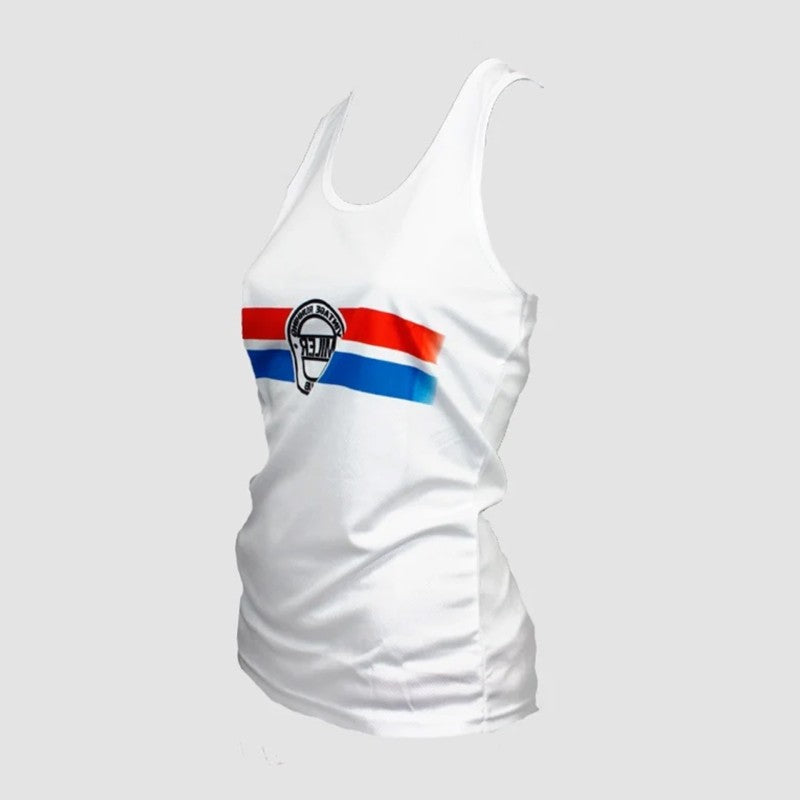 Camiseta Tirantes Miler Mujer Roger Tejido Dry Sublimación Blanco