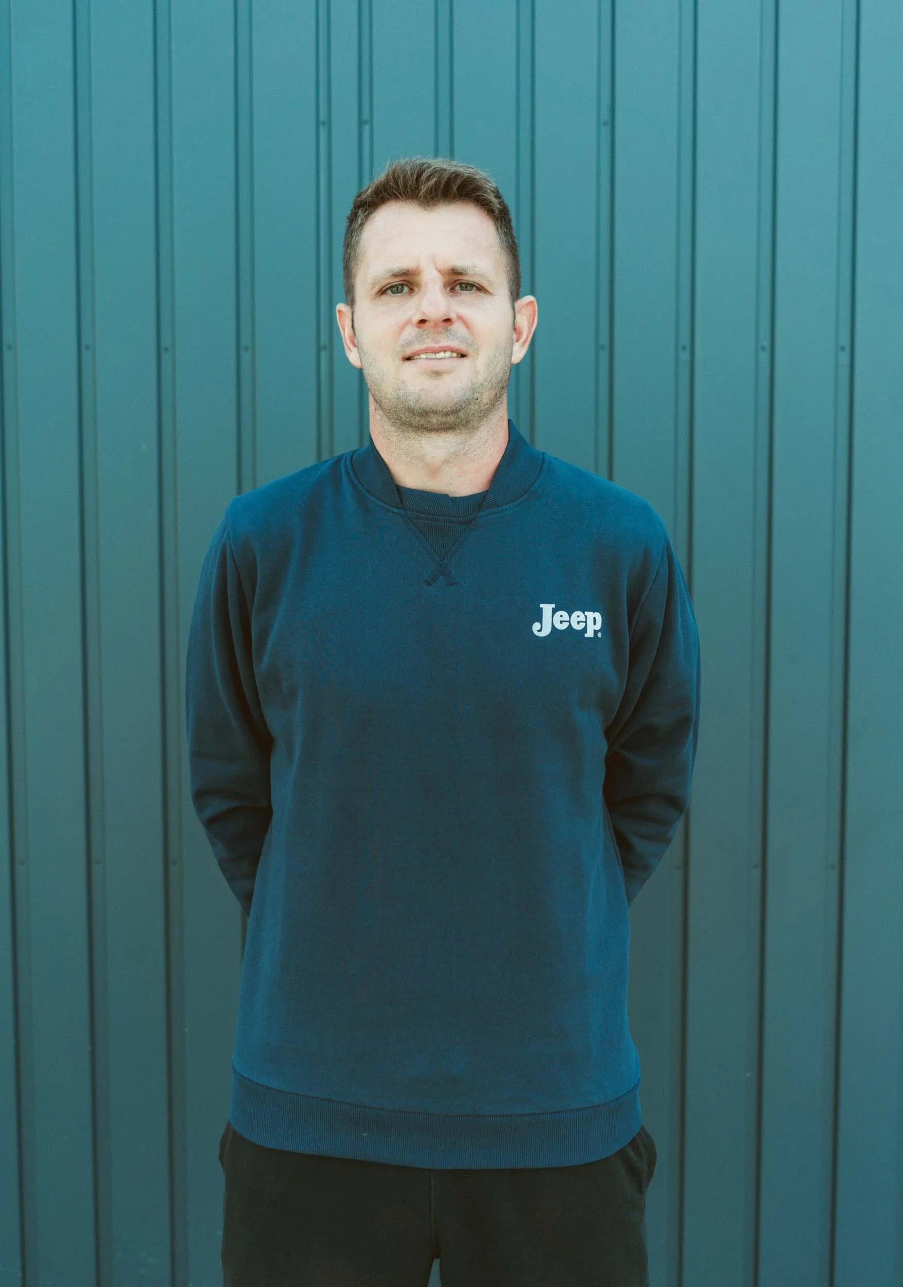 Jeep Herren Bomber-Sweatshirt, Blau, 2XL