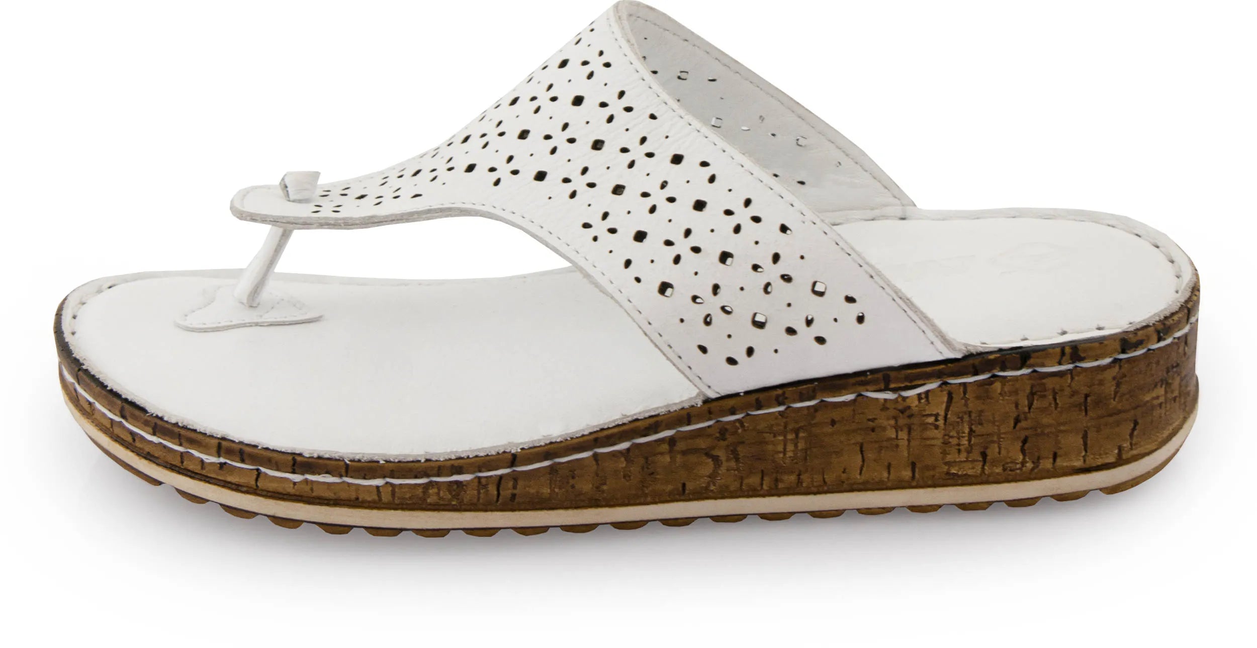 Dame læder flip flops nell flip flops hvid 41