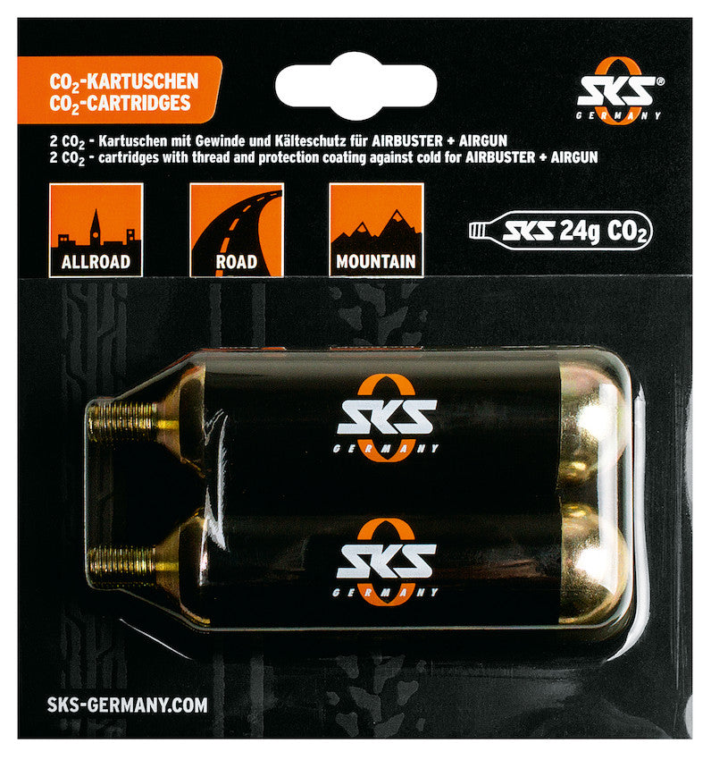 Cartuchos Co2 Sks 24g Con Rosca Para Airbuster 2 Uds.