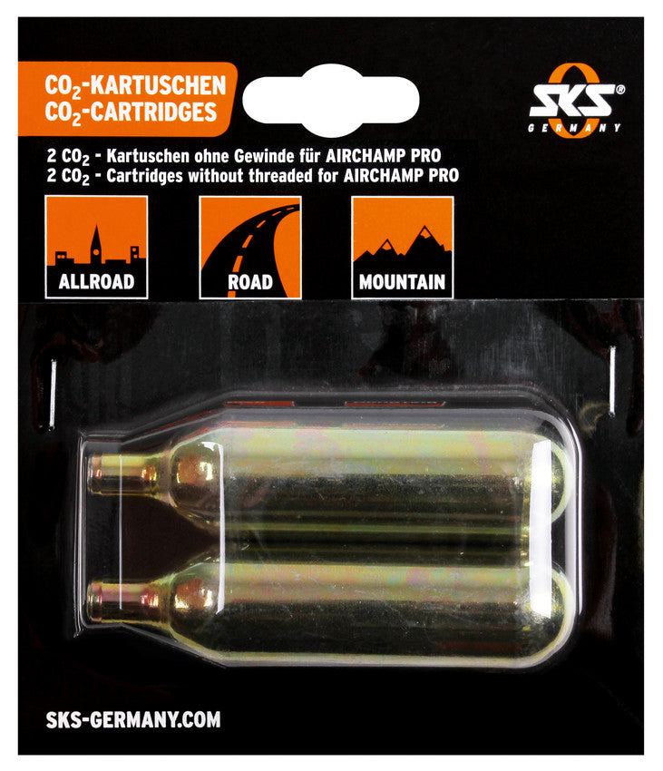 CO2-Kartuschen Sks 16g ohne Gewinde für Airchamp 2 Stk.