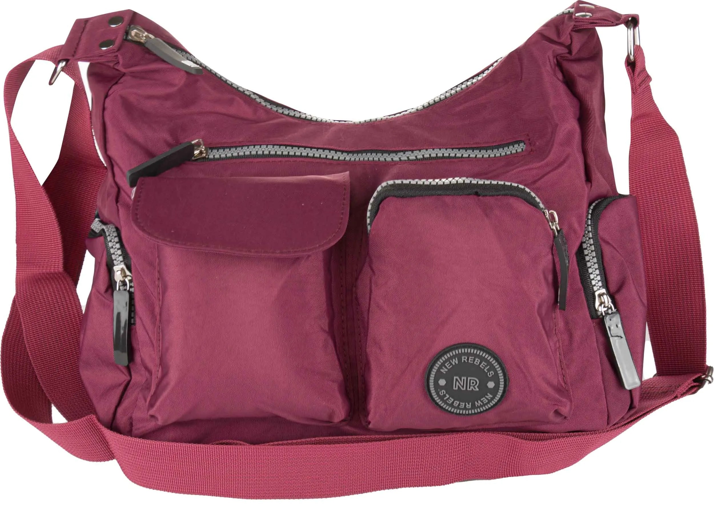 Ny rebells crincle topzin vinröd axelväska