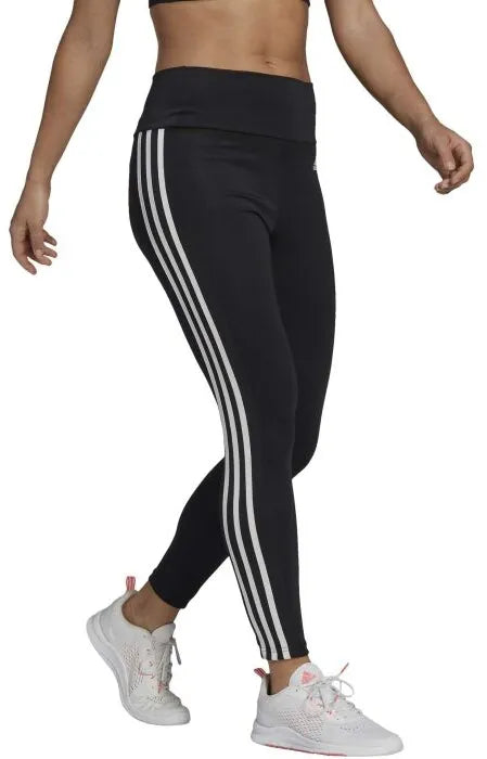 Damleggings adidas wms hig rise 3 ränder 7/8 tight svart xs