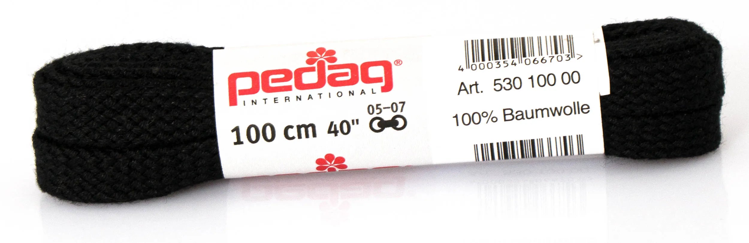 Sznurowadła Pedag Płaskie Szerokie 100 cm Czarne