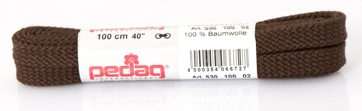 Pedag Sznurowadła płaskie szerokie 100 cm ciemnobrązowe