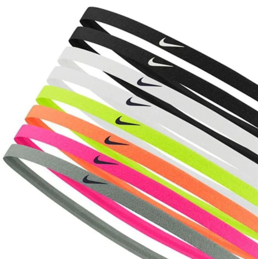 Set di fasce per capelli Nike Skinny, confezione da 8, mix nero-nero-bianco