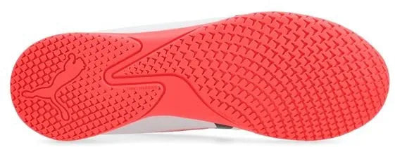 Dziecięce buty halowe Puma Jr Ultra Play It V Biało-czarno-ognisty Orchid White