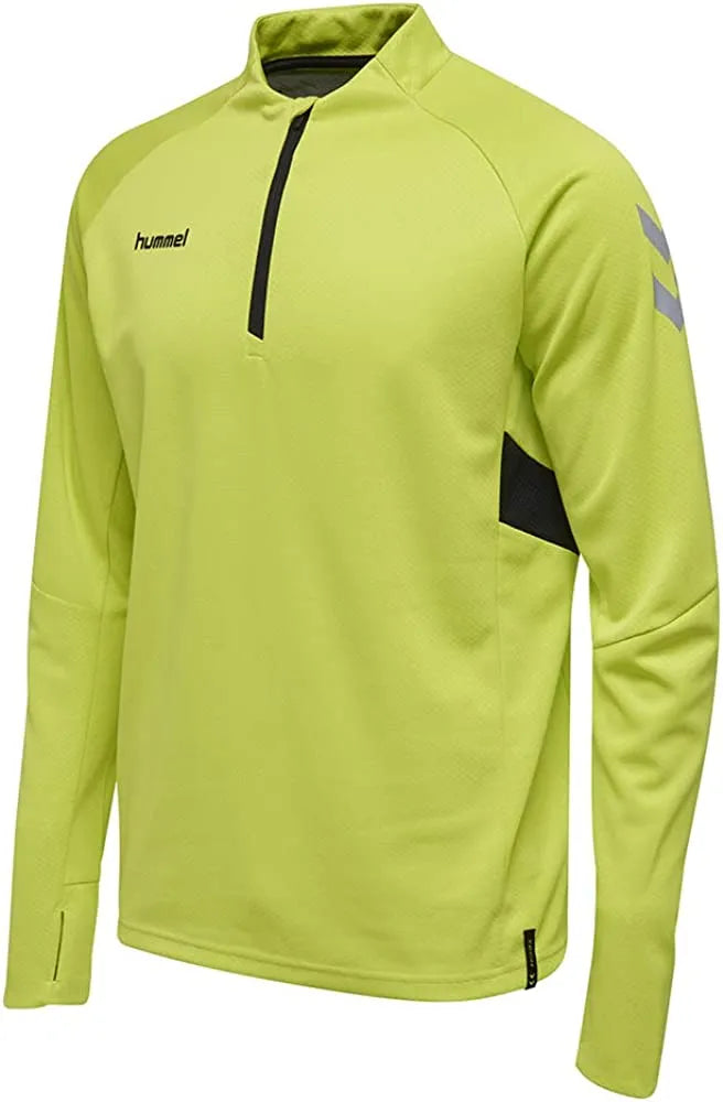 Hummel tech move tröja med halv zip för män limegrön l