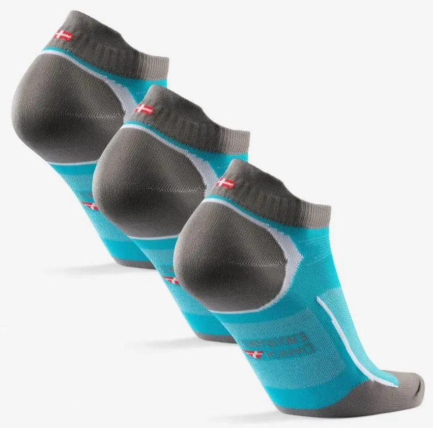 Dánske vytrvalostné nízko strihané profesionálne bežecké ponožky 3-balenie carib blue 39-42