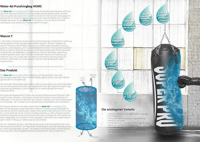 Boxing Bag Super Pro Water-air Punchbag 100 Cm Black
