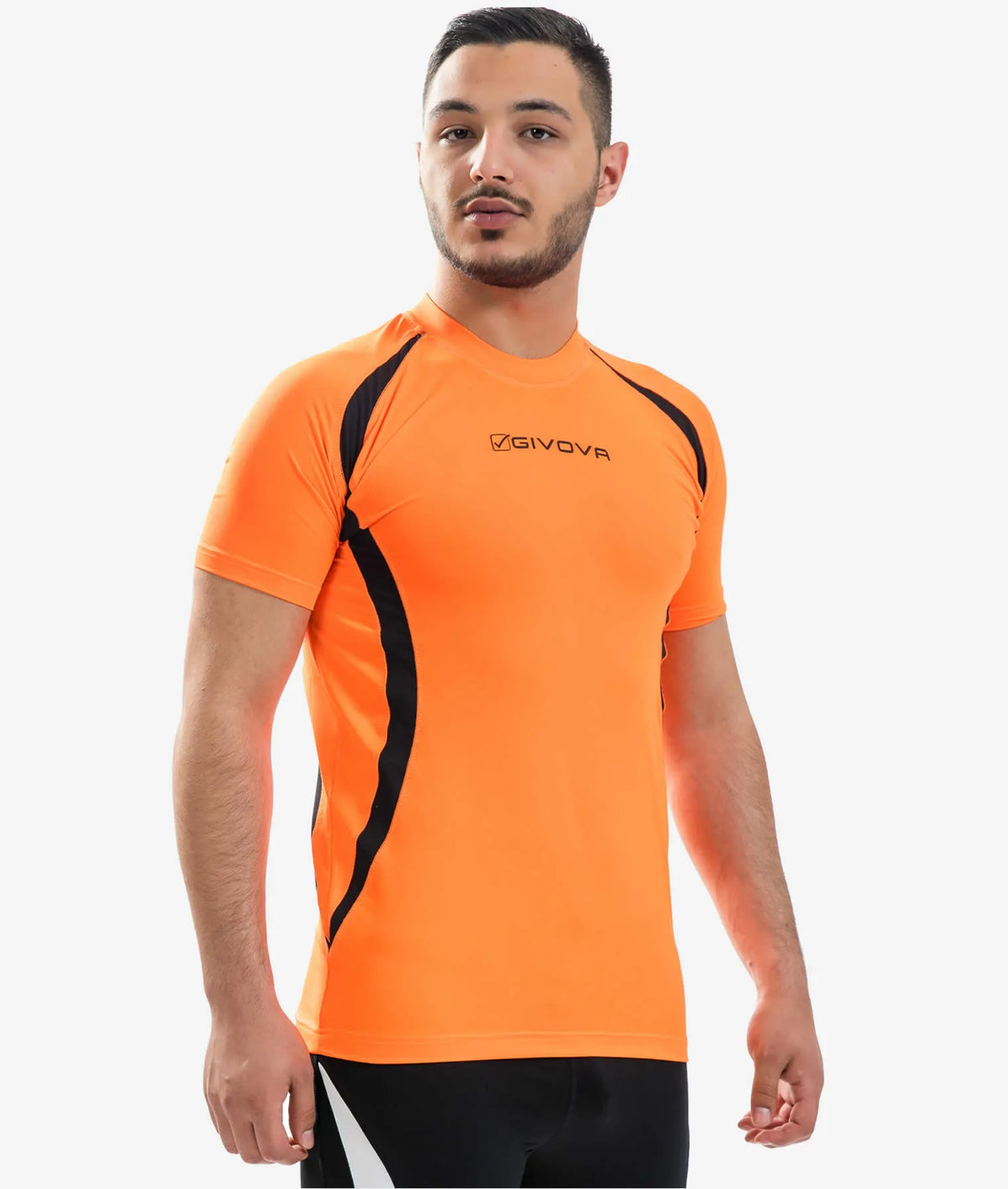 Koszulka do biegania unisex Givova Running Pomarańczowo-czarna Pomarańczowo-czarna