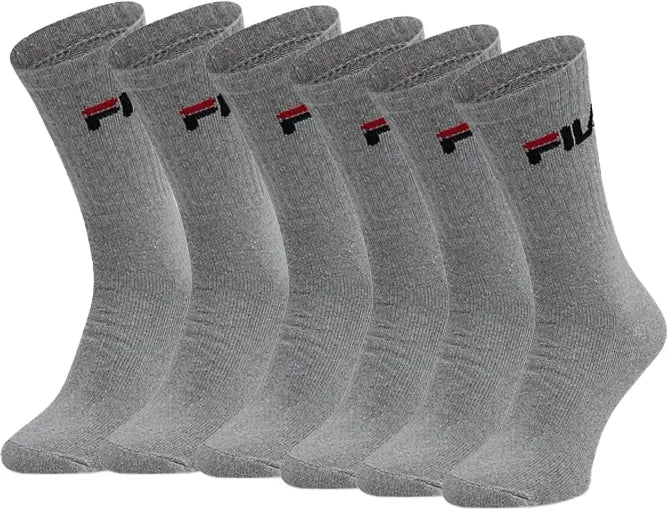 Sokken Fila Crew Tennis 6-Pack Unisex Grijs Grijs 43-46