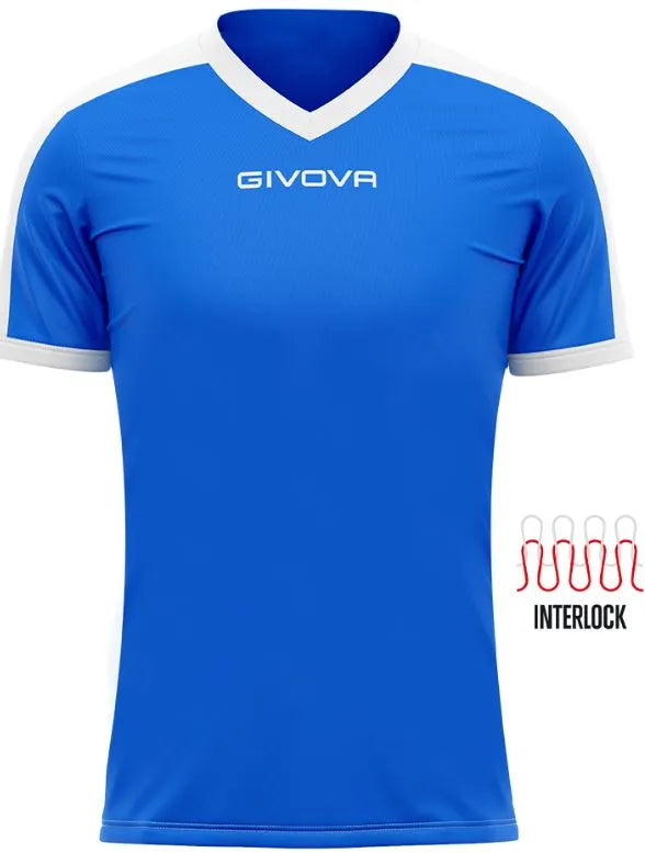 Camiseta Esportiva Givova Revolution Branco Royal Azul