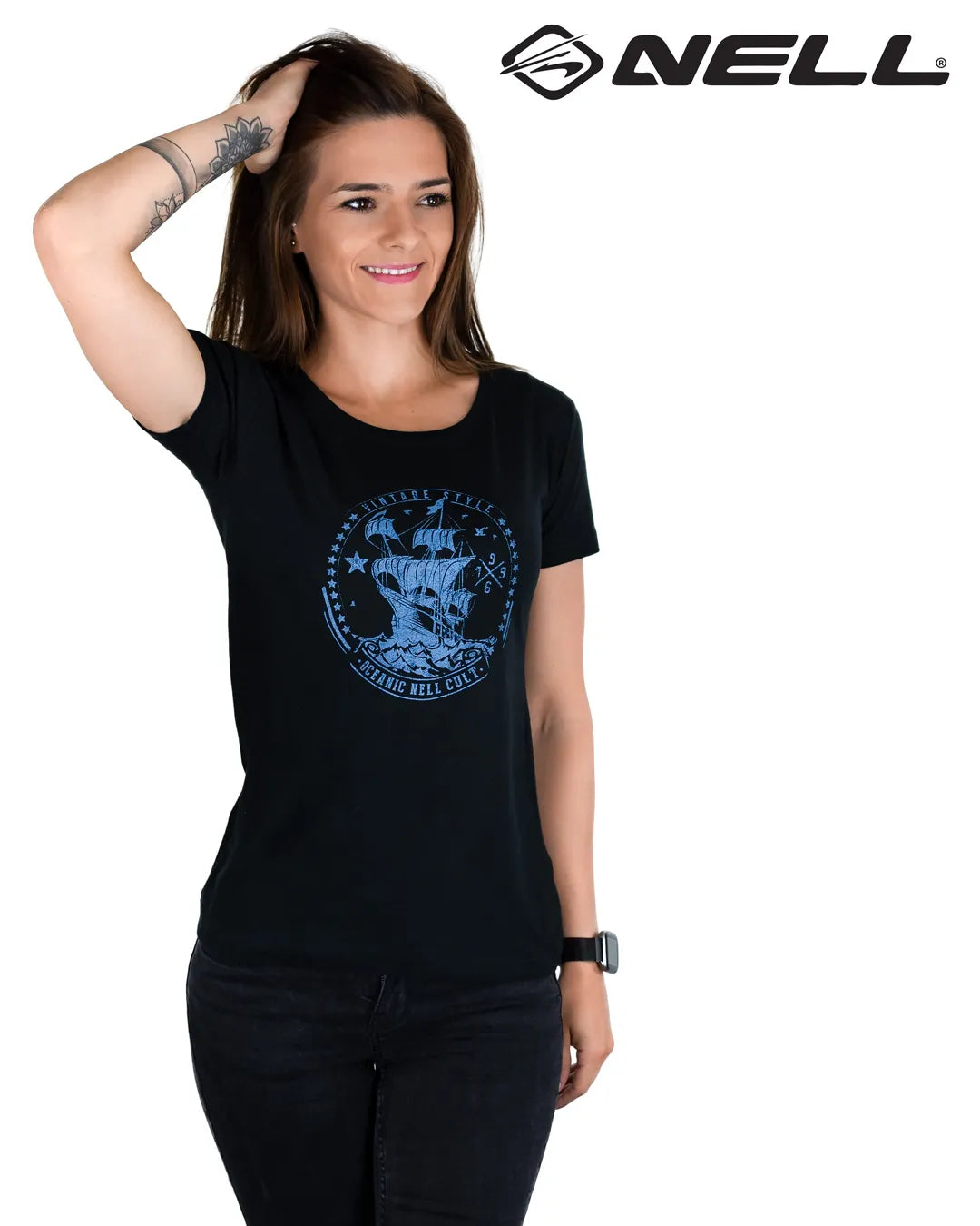 T-shirt da donna Nell Pirata Nera