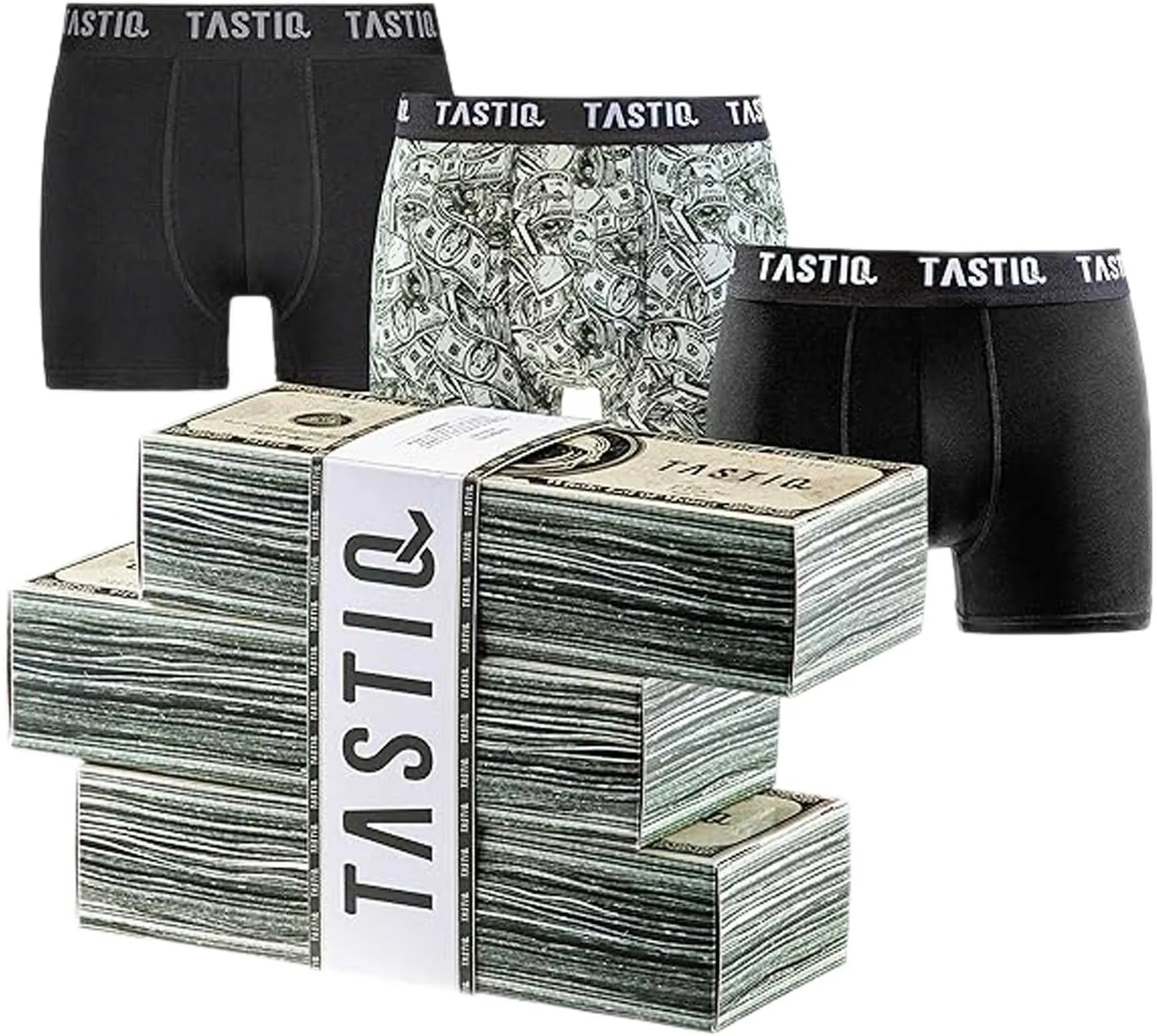 Boxerky Tastic Dollar 3-balenie Giftbox Black