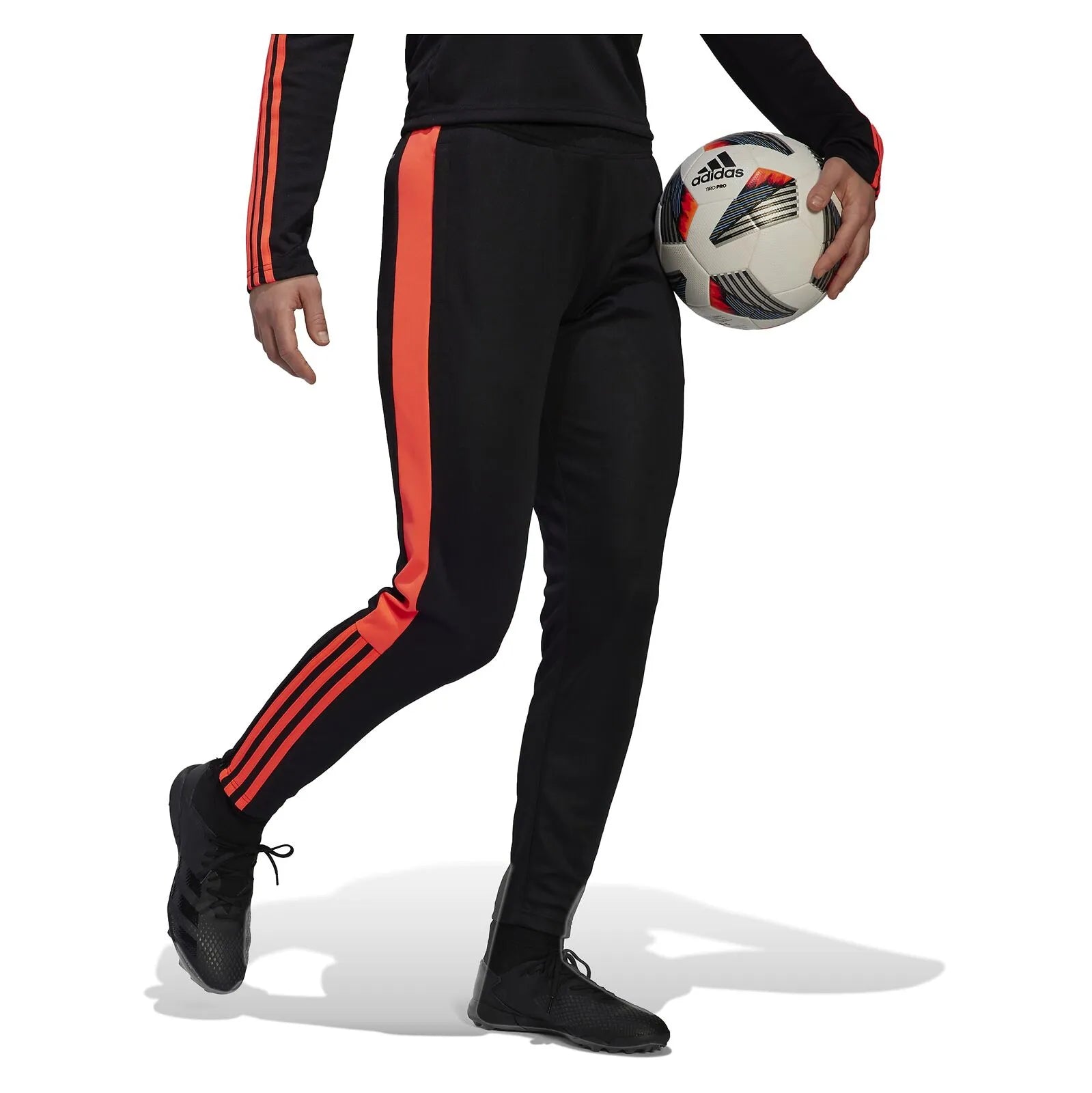 Adidas wms tiro pants dubh-app gréine dearg xs dubh
