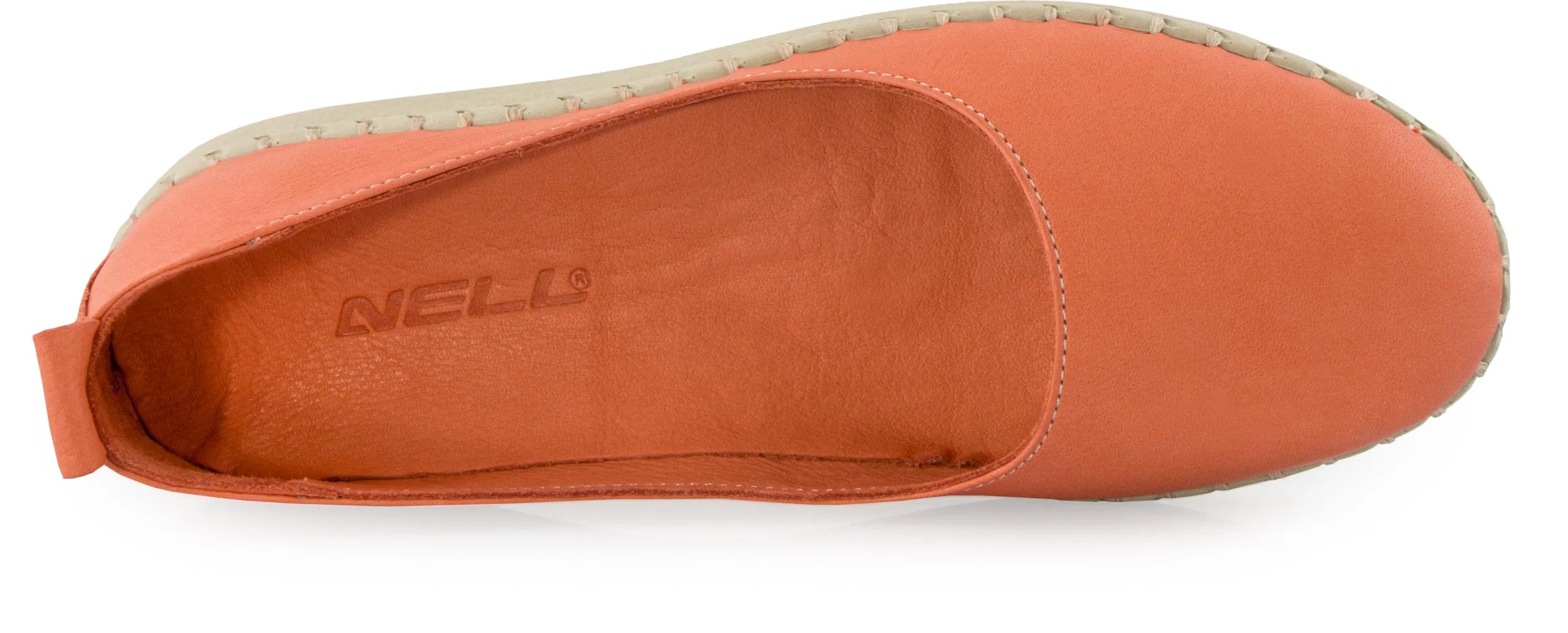 Ballerine da donna in pelle nell'arancio zucca 38