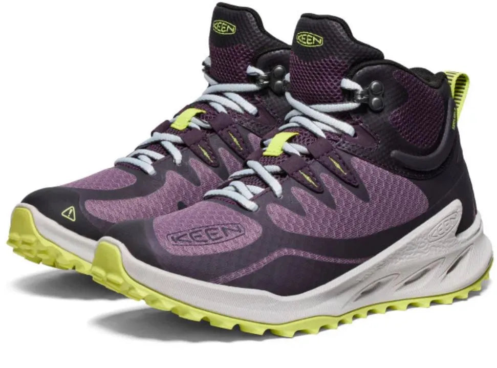 Women's Shoes Keen Wmns Zionic Mid Wp Black Plum/daiquirri Green Purple