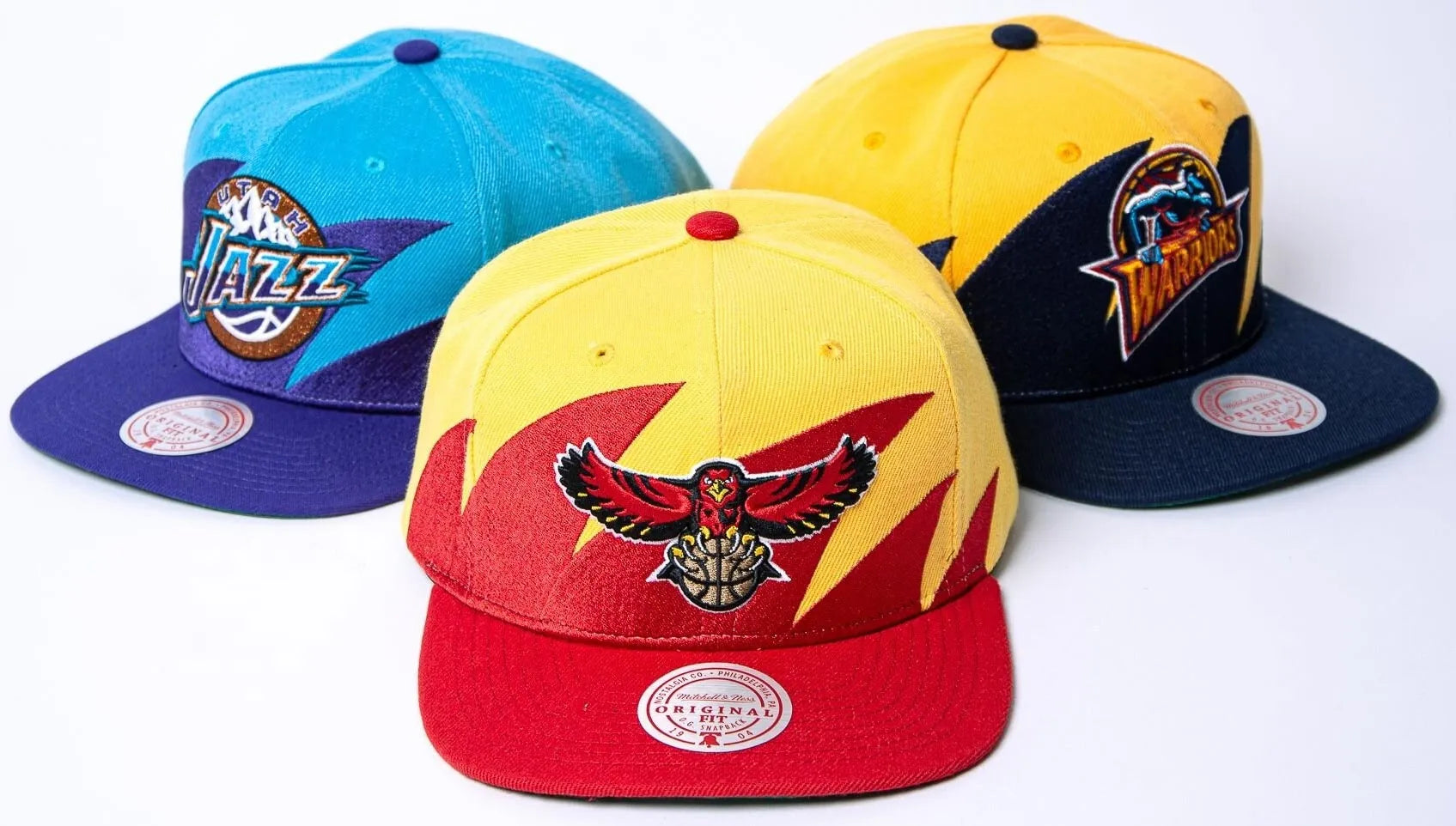 Mitchell & Ness NBA HWC Atlanta Hawks Boné Amarelo Vermelho Dourado