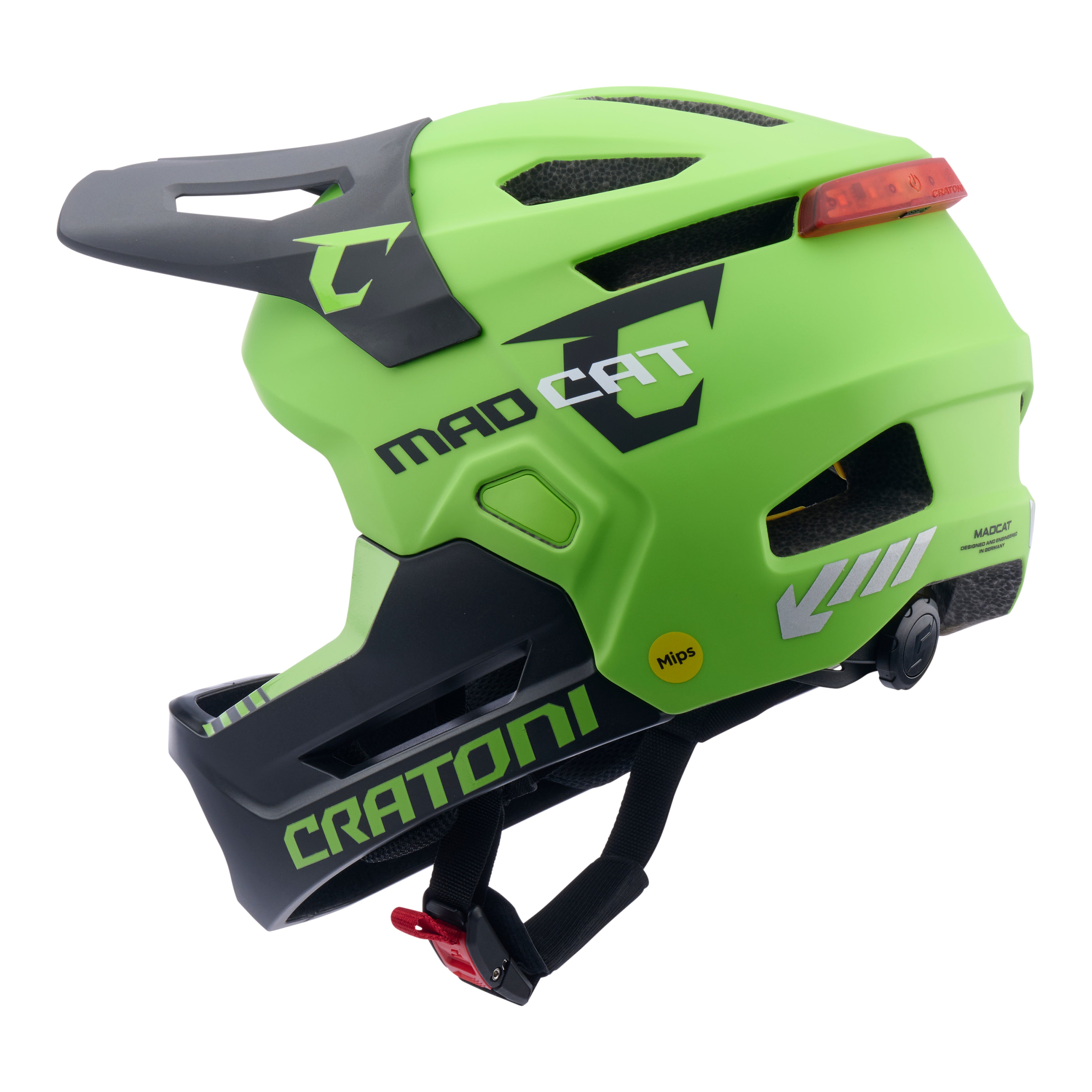Cratoni Madcat Mips Lime/black Matt Children's Helmet - S/m (49-56cm)