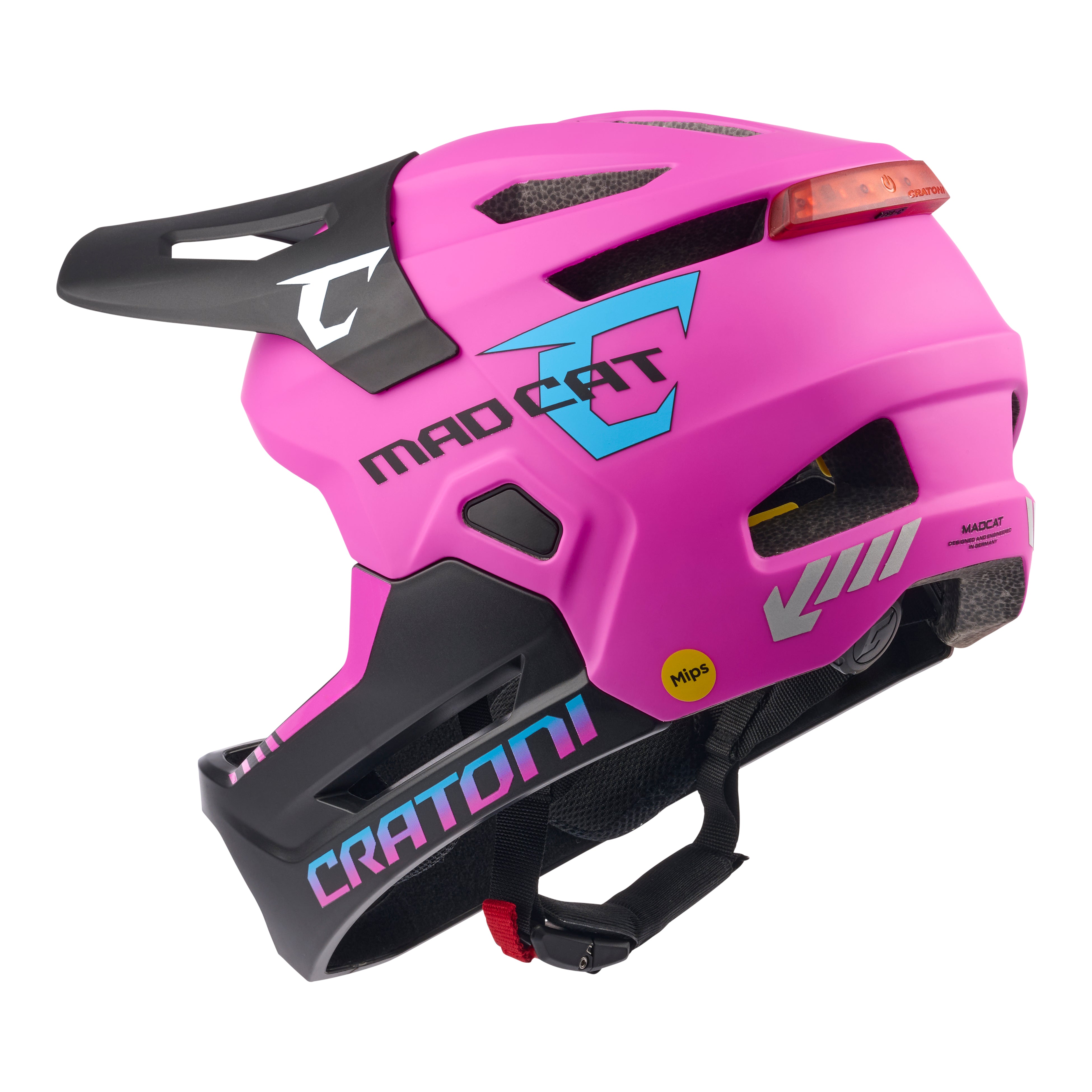 Children's Helmet Cratoni Madcat Mips Pink/black Matt - S/m (49-56cm)