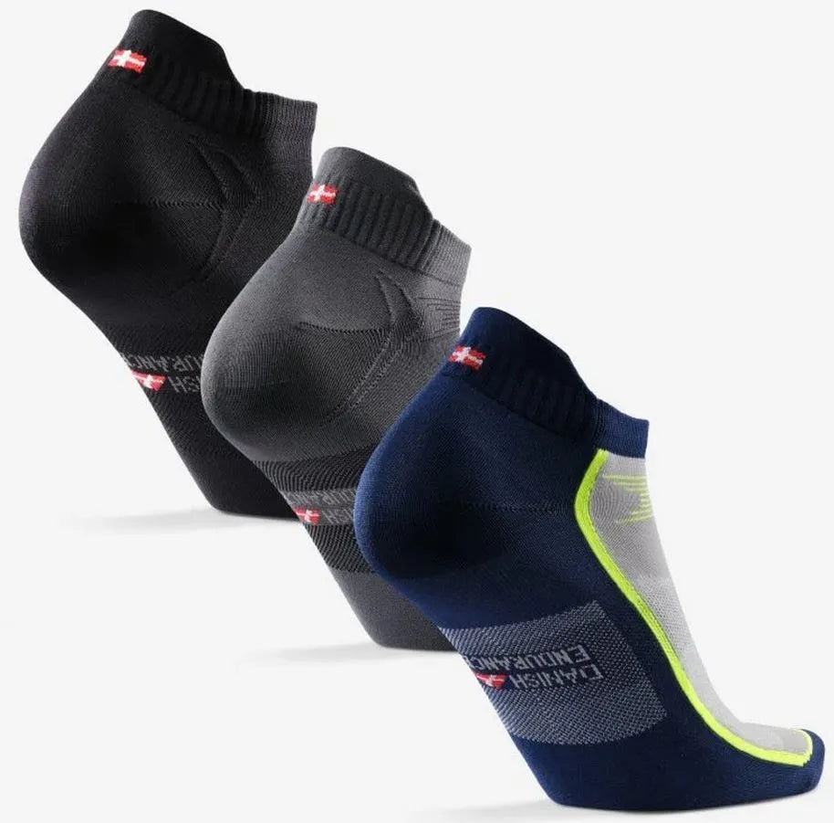 Dánske vytrvalostné nízko strihané profesionálne bežecké ponožky 3-balenie viacfarebný mix 43-47