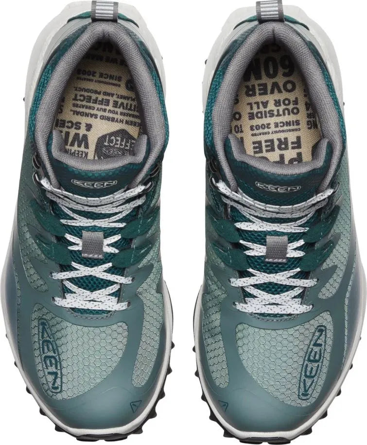 Chaussures pour femmes Keen wmns zionic mid wp forêt foncée/bleu mousse de mer 38,5