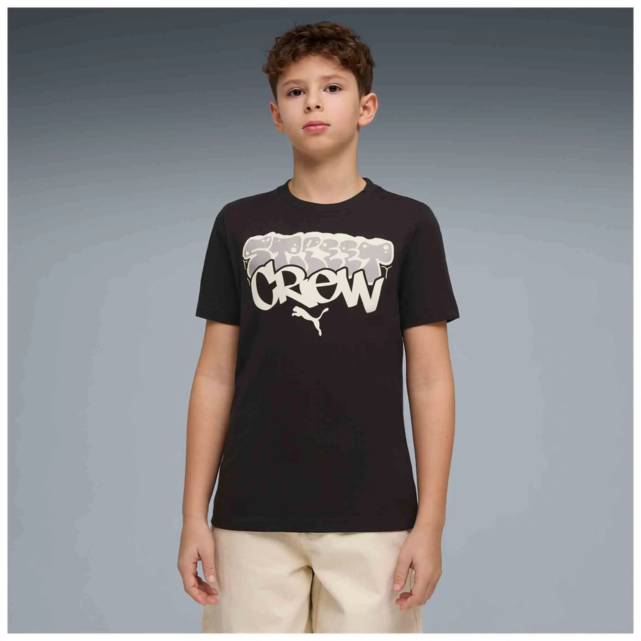 Púma na bPáistí Meán-90idí Grafach Tee Black