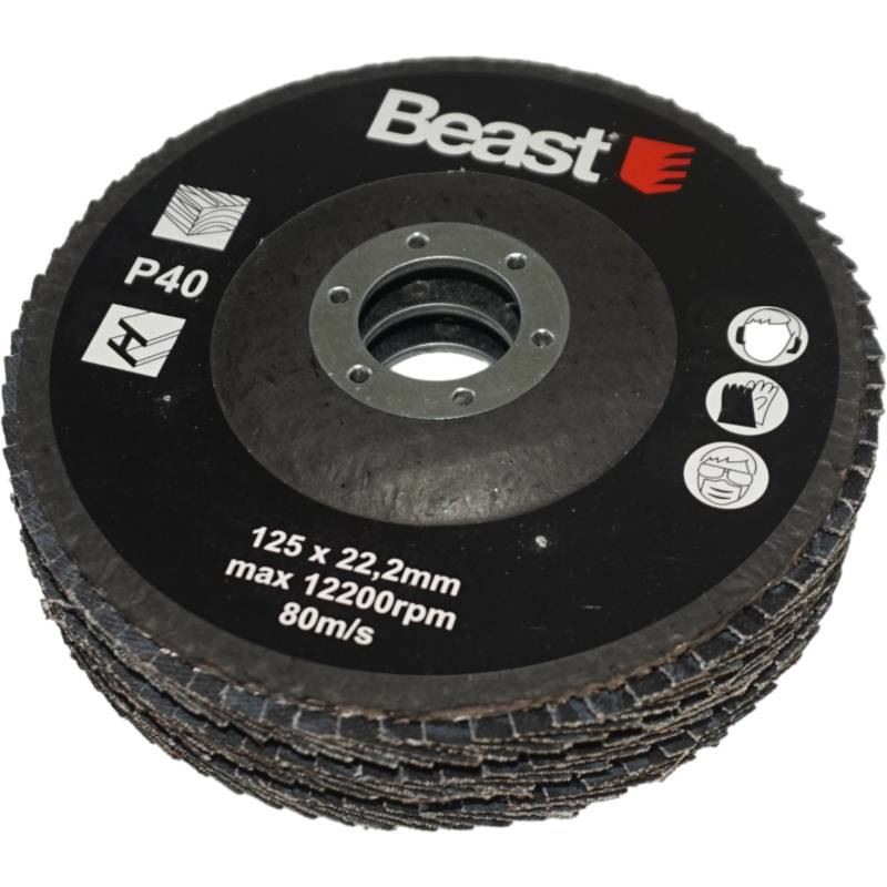 Flap Grinding Disc P40125 Mm 3 Pcs 22.2 Mm Hole Beast