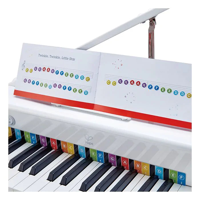 Piano de cola de lujo Hape (blanco)