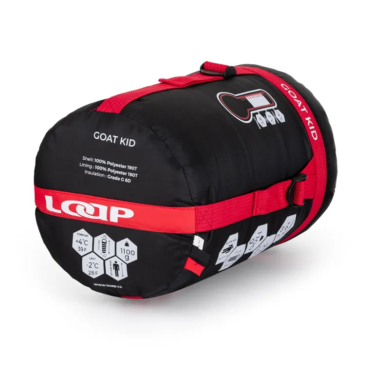 Children's Sleeping Bag Loap Goat Kid Black R-right Zi