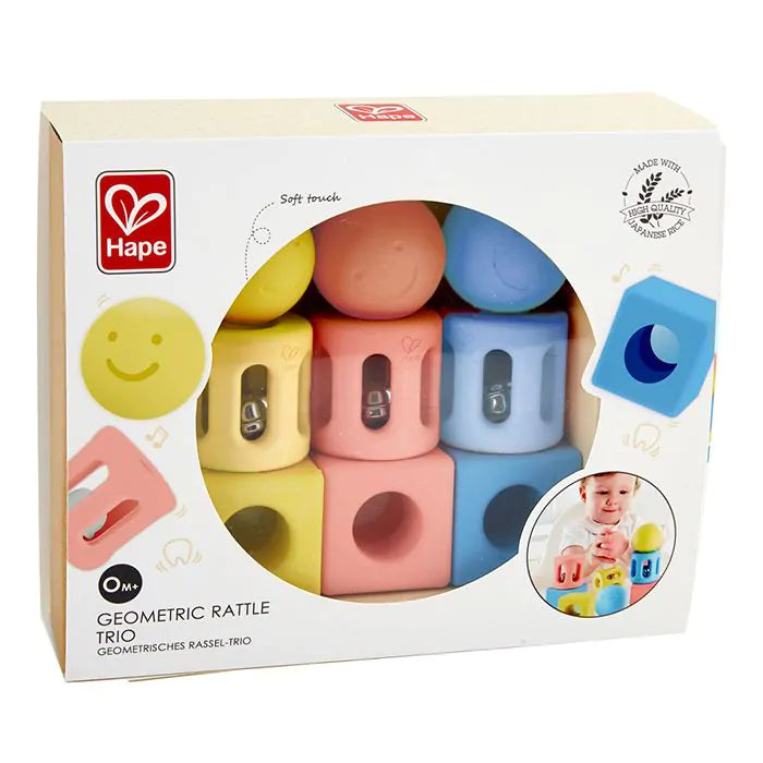 Трио с геометрична дрънкалка Hape